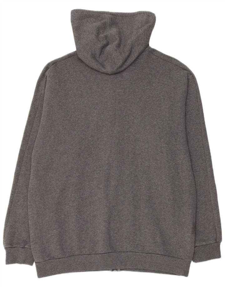 Adidas Mens Zip Hoodie Sweater Large Grey Cotton