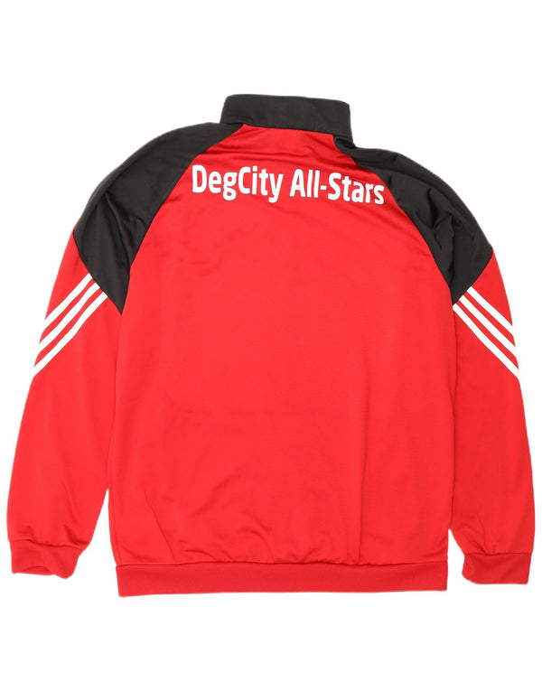 Adidas Mens Graphic Tracksuit Top Jacket Large Red Colourblock Polyester