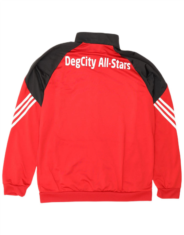 Adidas Mens Graphic Tracksuit Top Jacket Large Red Colourblock Polyester