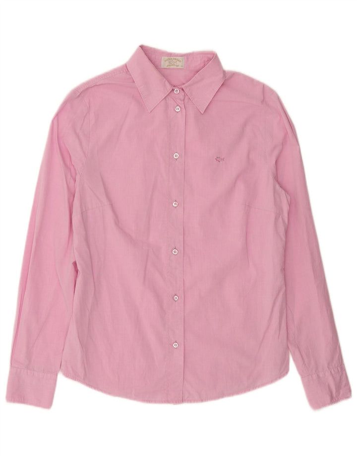 PAUL & SHARK Womens Shirt IT 44 Medium Pink Cotton