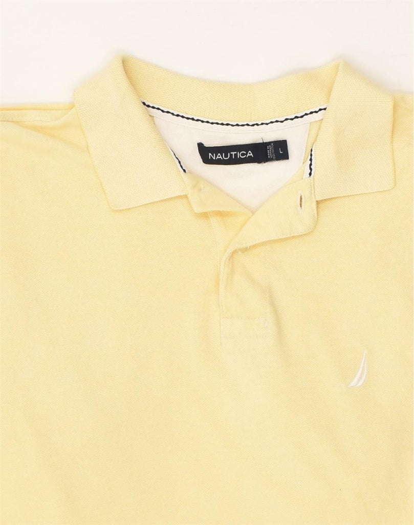 NAUTICA Mens Polo Shirt Large Yellow Cotton | Vintage Nautica | Thrift | Second-Hand Nautica | Used Clothing | Messina Hembry 