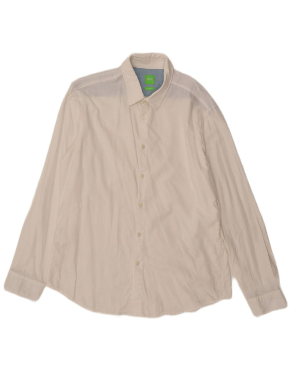 Hugo Boss Mens Modern Fit Shirt XL White Cotton