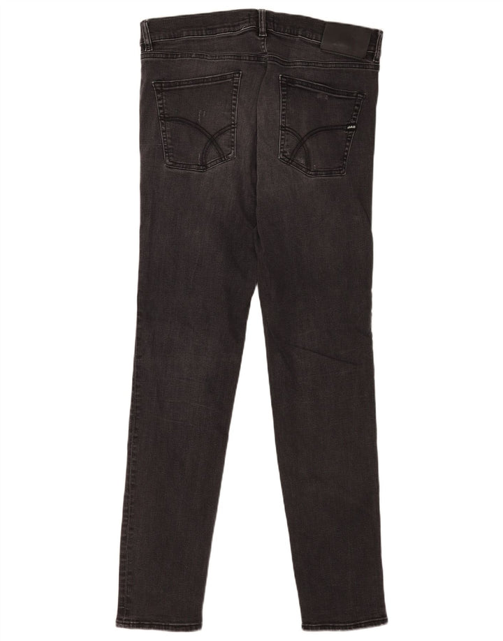 Gas Mens Distressed Slim Jeans W33 L34 Black Cotton