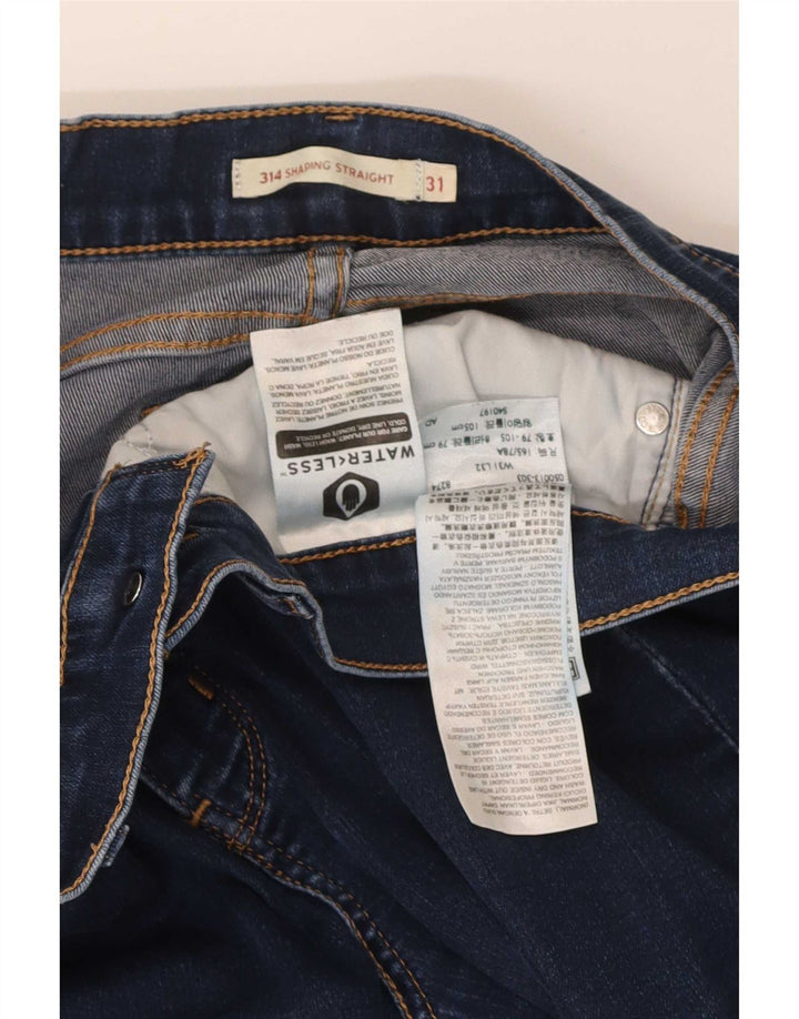 Levi's Womens 314 Shaping Straight Jeans W31 L32 Blue Cotton