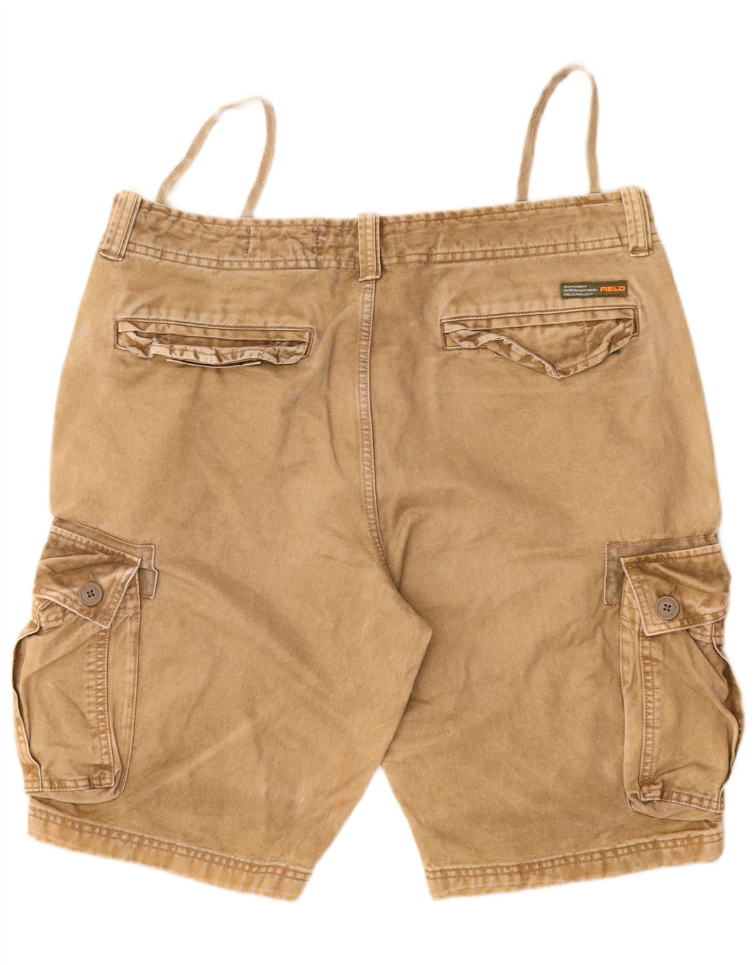 SUPERDRY Mens Cargo Shorts W36 Large Beige Cotton