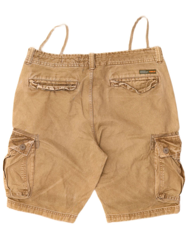 SUPERDRY Mens Cargo Shorts W36 Large Beige Cotton