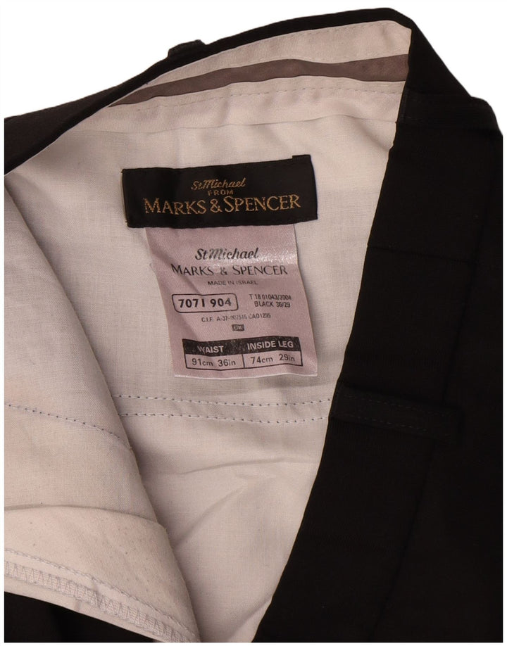 Marks & Spencer Mens St. Michael Straight Suit Trousers W36 L29 Black