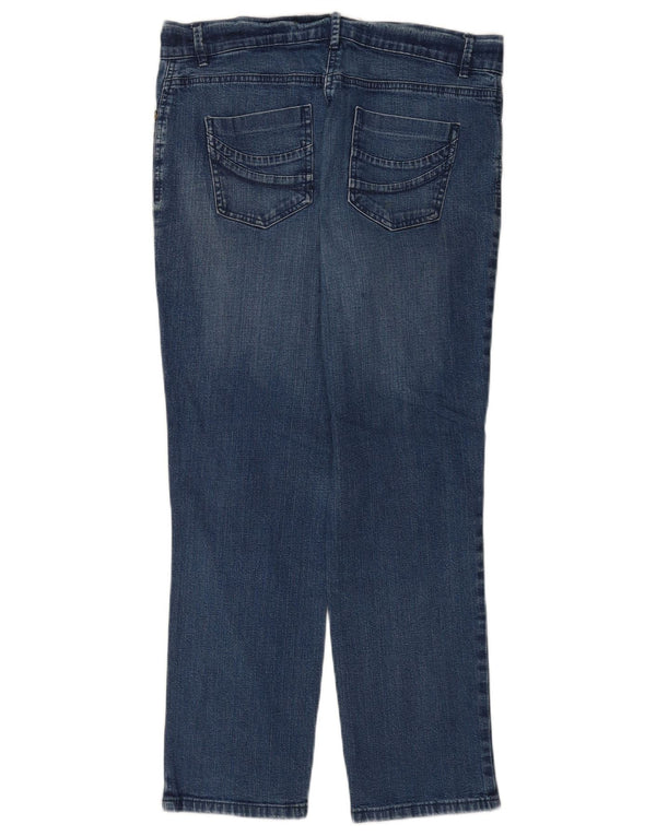Marks & Spencer Womens Straight Jeans UK 14 Large W34 L27 Blue Cotton