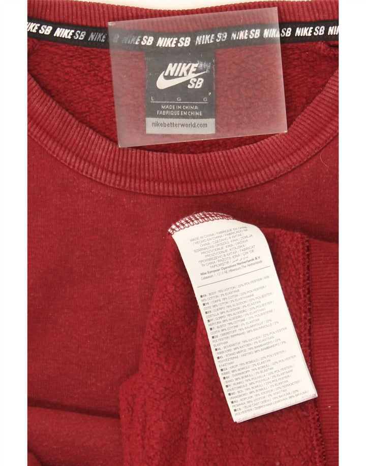 Nike Mens Sweatshirt Jumper Large Burgundy Cotton