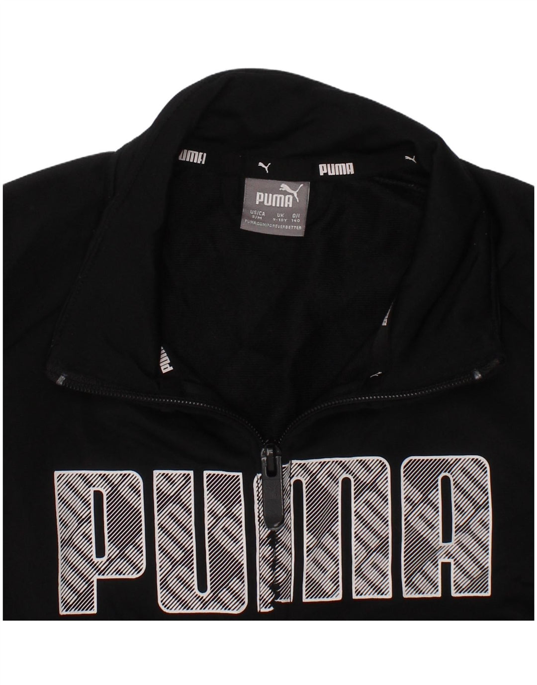 Puma Boys Graphic Tracksuit Top 9-10 Years Black Polyester