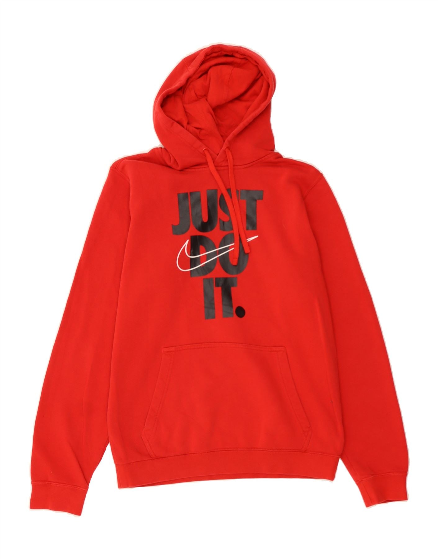 NIKE Mens Graphic Hoodie Jumper Small Red Cotton Vintage