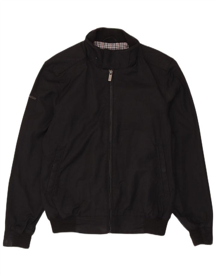 Superdry Mens Bomber Jacket UK 40 Large Black Cotton