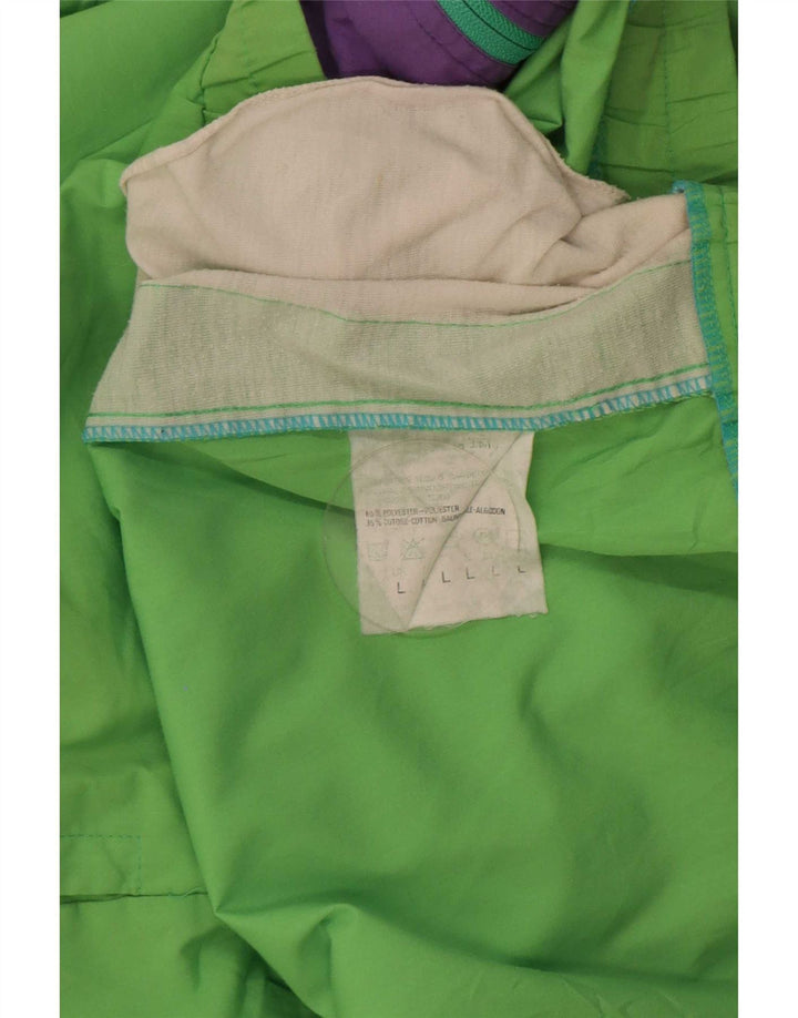 Brugi Mens Loose Fit Tracksuit Top Jacket Large Green Colourblock Polyester
