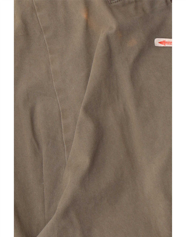 Marks & Spencer Mens Pegged Suit Trousers W40 L31 Khaki Cotton