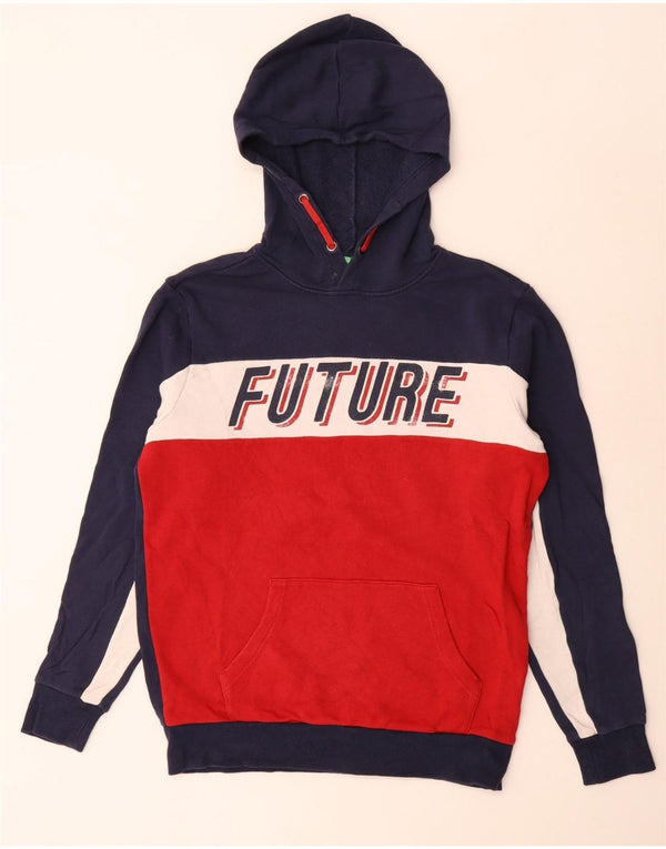 Benetton Boys Hoodie Jumper 13-14 Years 3XL Multicoloured Colourblock