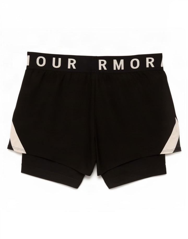 Under Armour Womens Graphic Sport Shorts UK 14 Medium Black Polyester