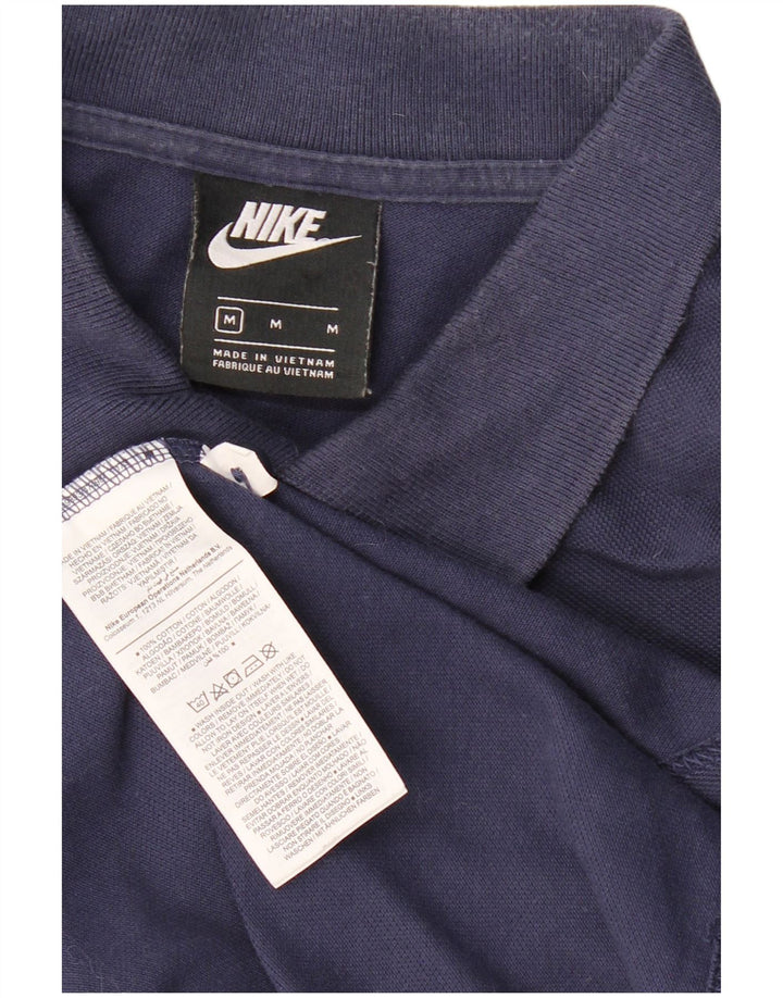 Nike Mens Polo Shirt Medium Navy Blue Cotton