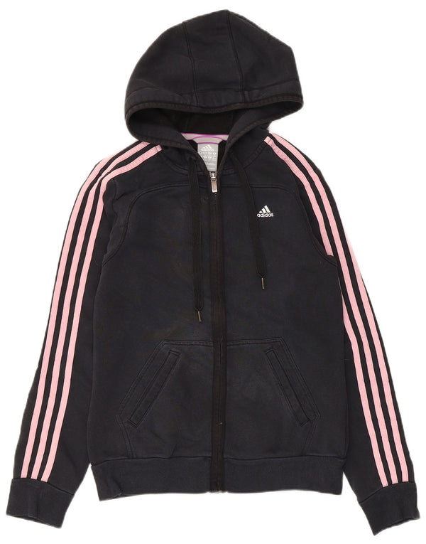 Adidas Womens Climalite Zip Hoodie Sweater UK 4/6 XS Black