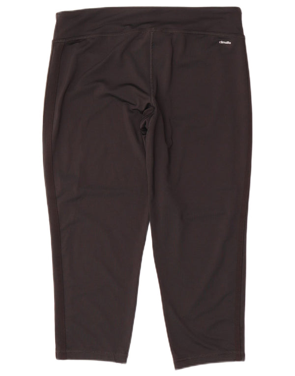 Adidas Womens Capri Leggings UK 16 Large Black Polyester