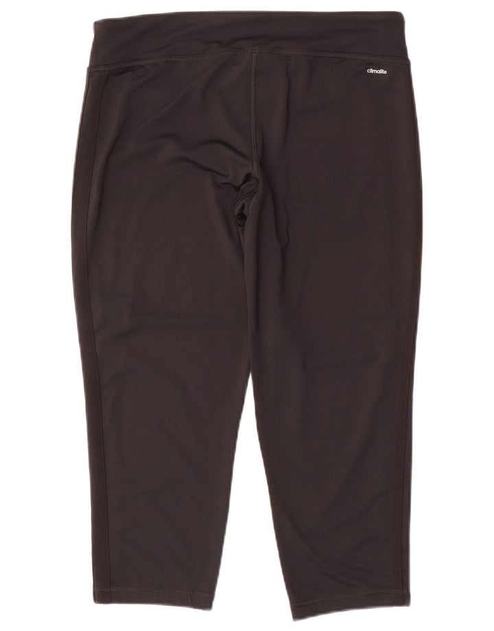 Adidas Womens Capri Leggings UK 16 Large Black Polyester