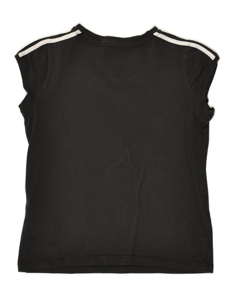 ADIDAS Womens T-Shirt Top UK 16 Large  Black Cotton | Vintage Adidas | Thrift | Second-Hand Adidas | Used Clothing | Messina Hembry 