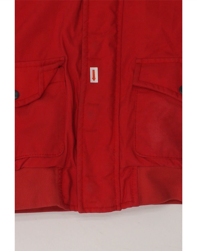 NAPAPIJRI Boys Hooded Padded Jacket 7-8 Years Red Polyamide | Vintage Napapijri | Thrift | Second-Hand Napapijri | Used Clothing | Messina Hembry 