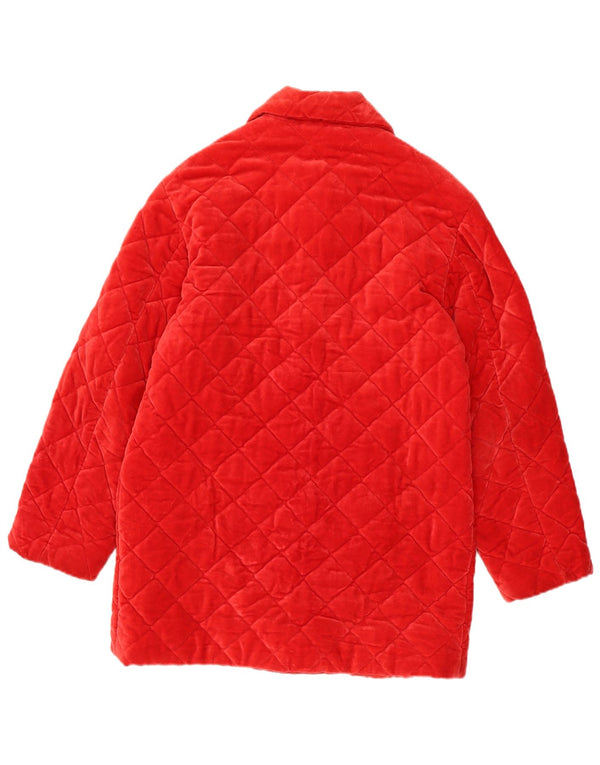 Husky Womens Velvet Quilted Jacket UK 14 Medium Red