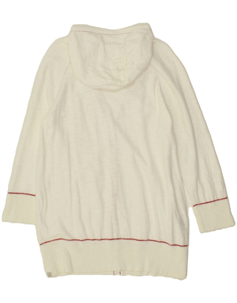 EDDIE BAUER Girls Hooded Longline Cardigan Sweater 11-12 Years Large White Vintage Eddie Bauer and Second-Hand Eddie Bauer from Messina Hembry 