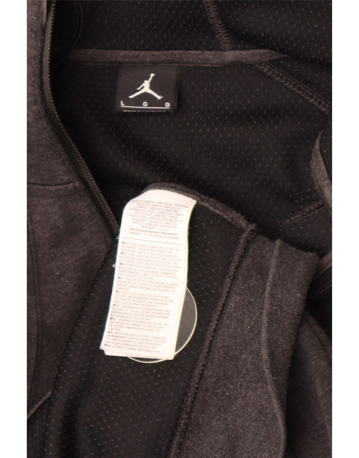 Jordan Mens Zip Hoodie Sweater Large Grey Cotton