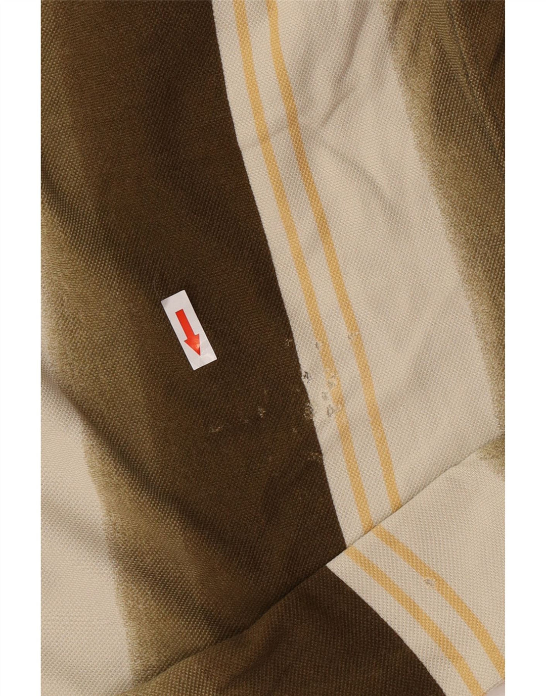 Sergio Tacchini Mens Polo Shirt Medium Brown Striped Cotton