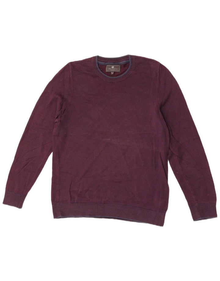 Marks & Spencer Mens Tailored Fit Crew Neck Jumper Sweater Medium Burgundy