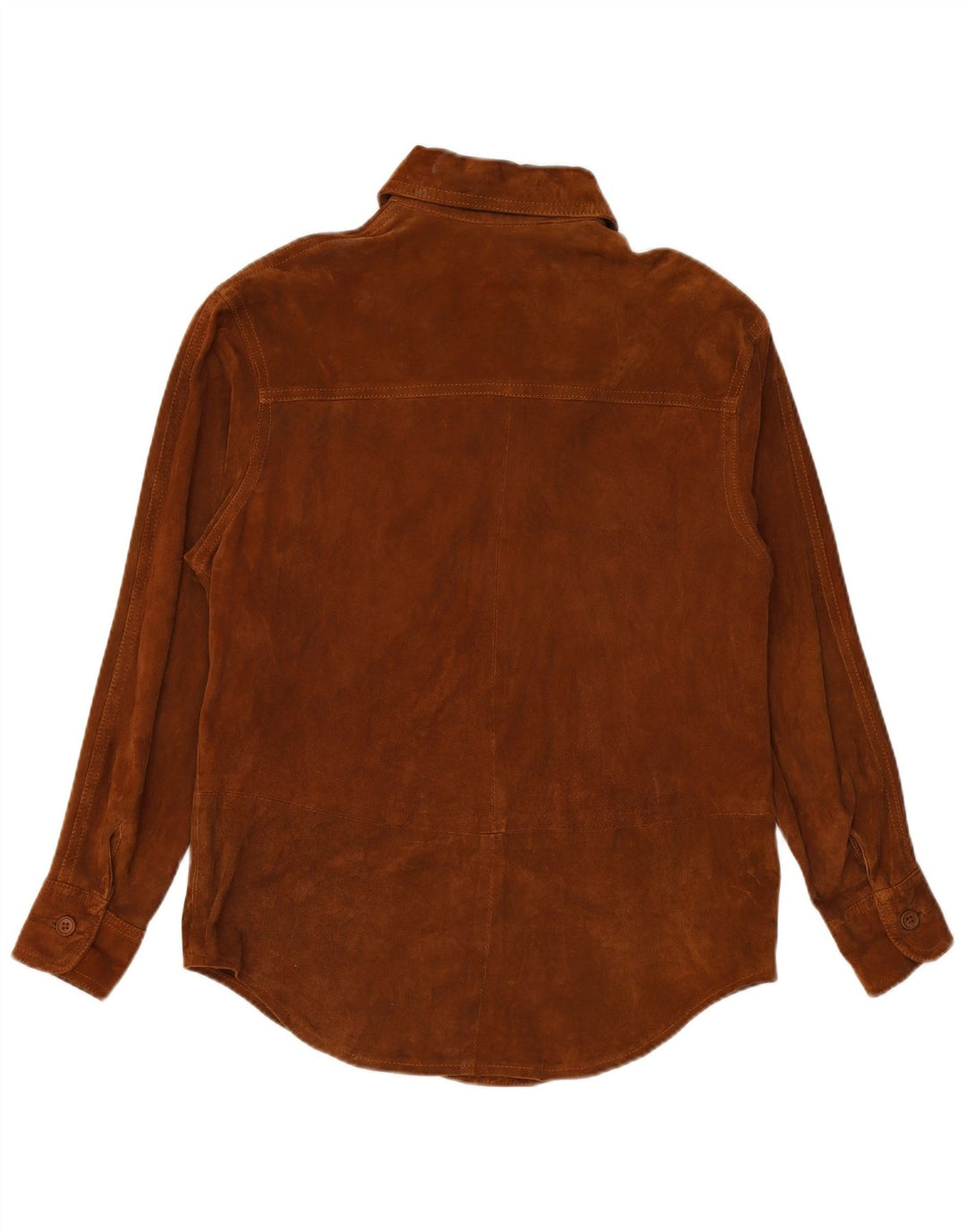VINTAGE Womens Suede Shirt UK 16 Large Brown