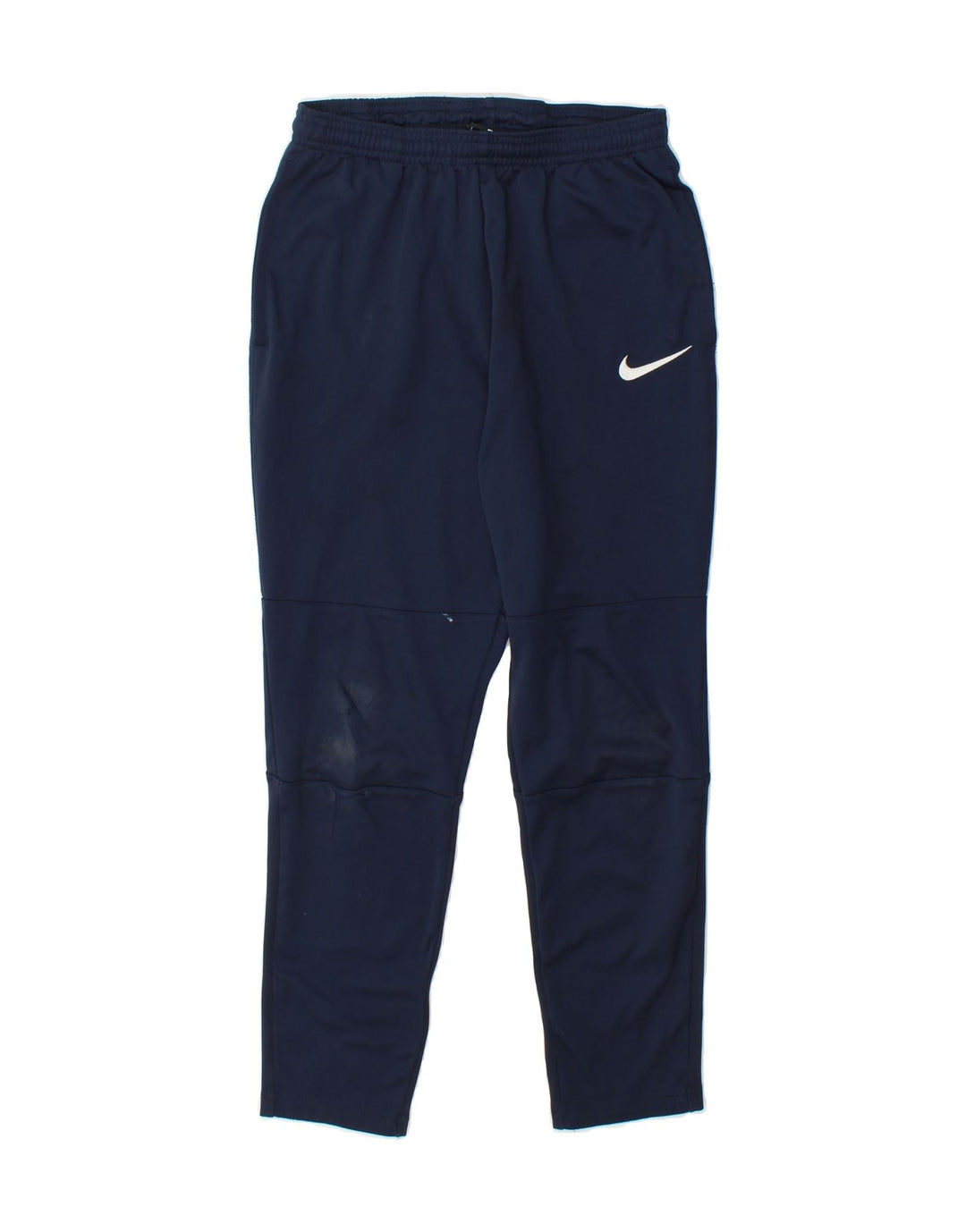 NIKE Boys Dri Fit Tracksuit Trousers 12-13 Years Large Navy Blue Polyester Vintage Nike and Second-Hand Nike from Messina Hembry 
