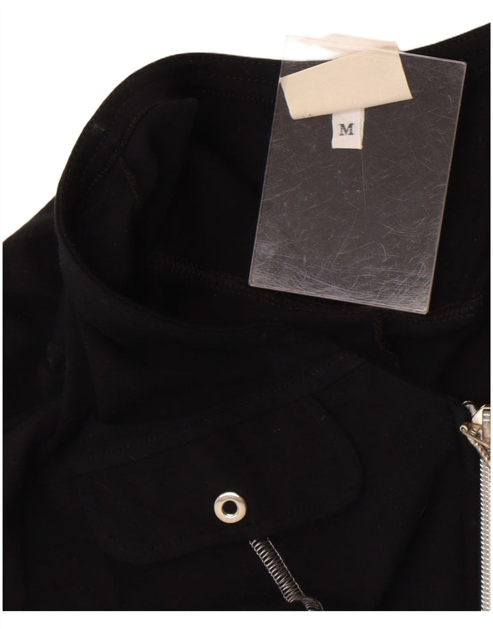 Sisley Womens Short Sleeve Playsuit UK 12 Medium Black Cotton