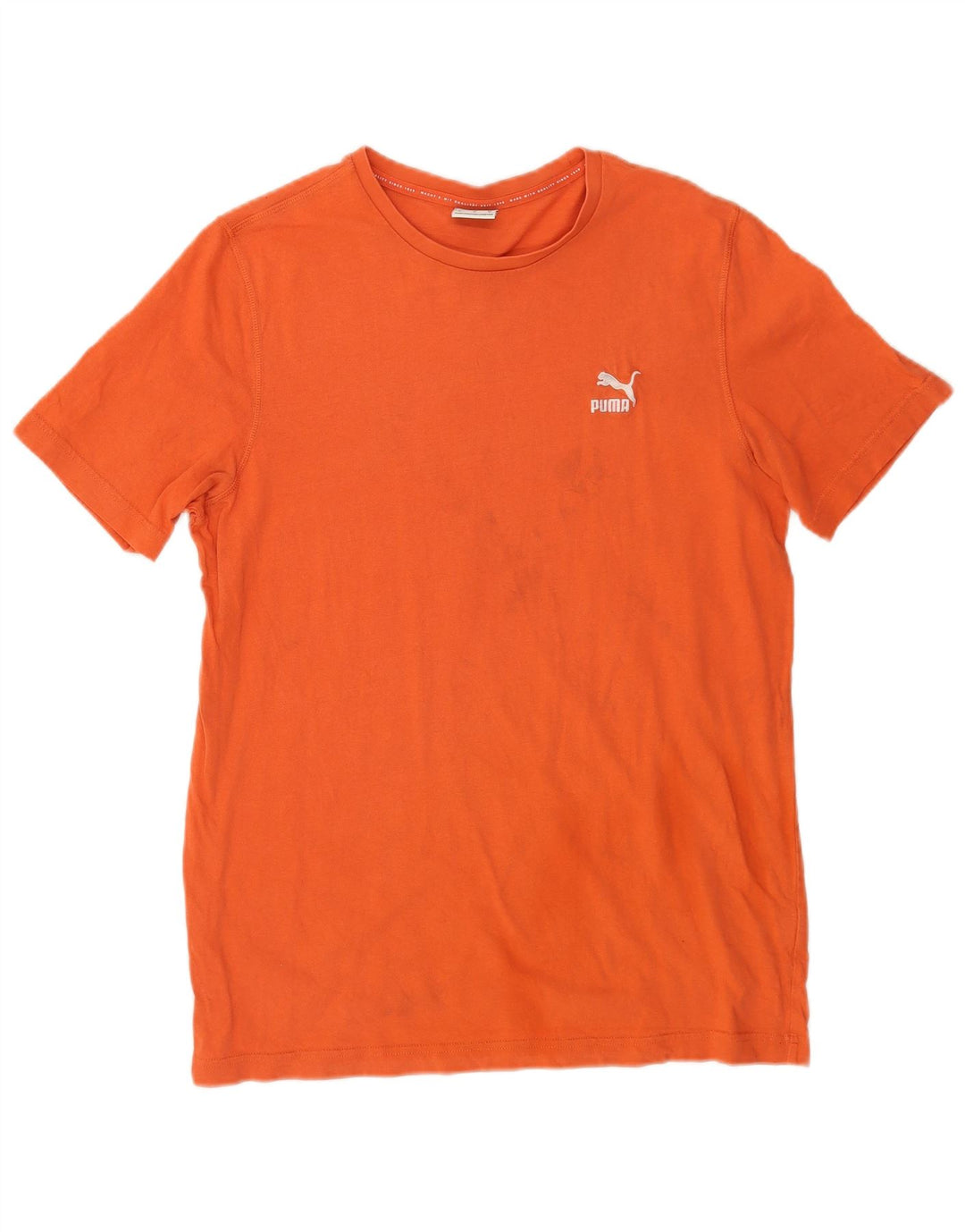 Puma Mens T-Shirt Top Medium Orange Cotton