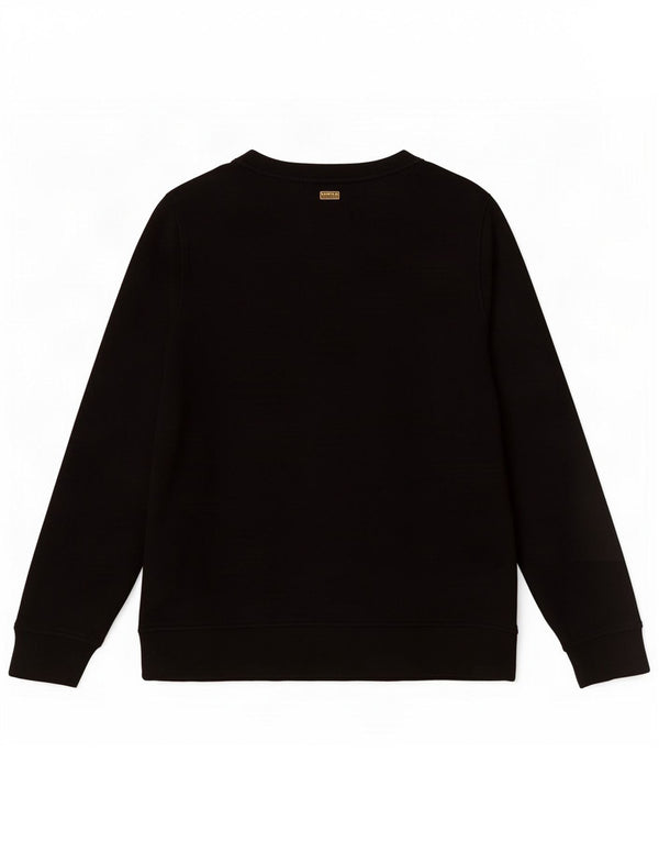 Barbour Womens Graphic Oversized Sweatshirt Jumper UK 18 XL Black Cotton