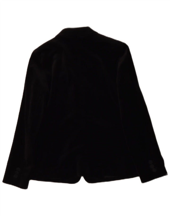 Marks & Spencer Womens 1 Button Velvet Blazer Jacket UK 10 Small Black