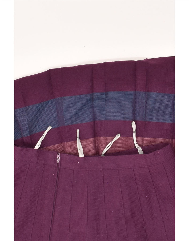 VINTAGE Womens Knife Pleated Skirt IT 40 Small W27 Purple Striped | Vintage Vintage | Thrift | Second-Hand Vintage | Used Clothing | Messina Hembry 