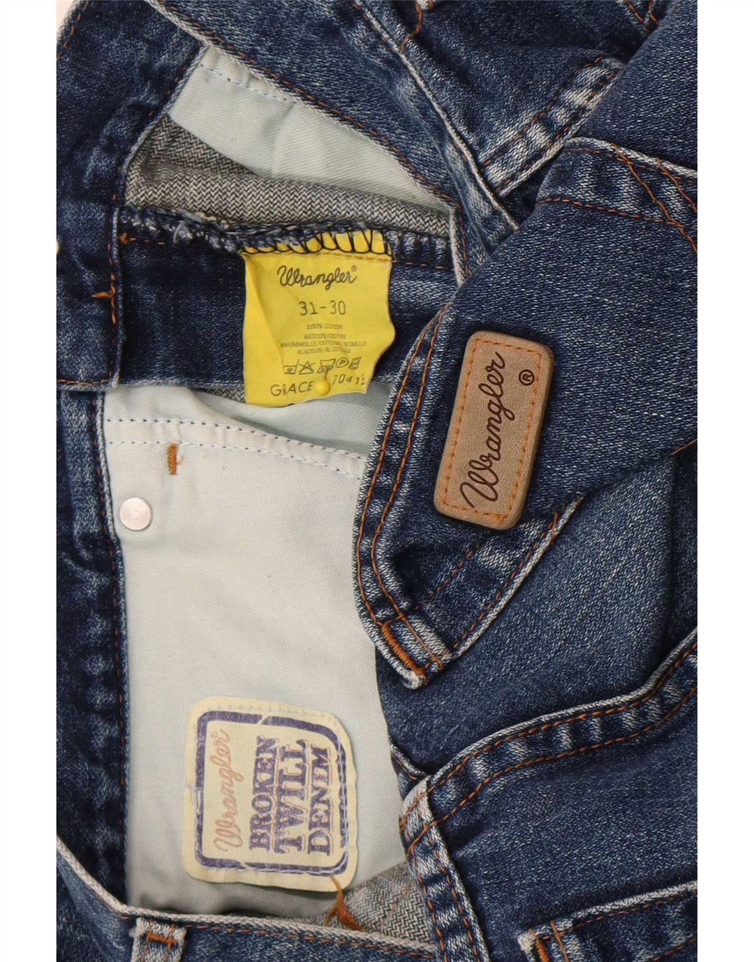 Wrangler Womens Grace Straight Jeans W31 L30 Blue Cotton