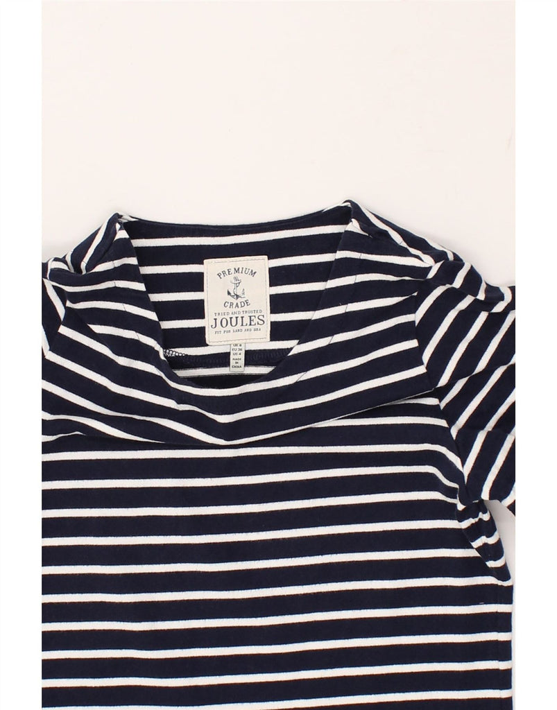 JOULES Womens T-Shirt Dress UK 8 Small Navy Blue Striped Cotton | Vintage Joules | Thrift | Second-Hand Joules | Used Clothing | Messina Hembry 