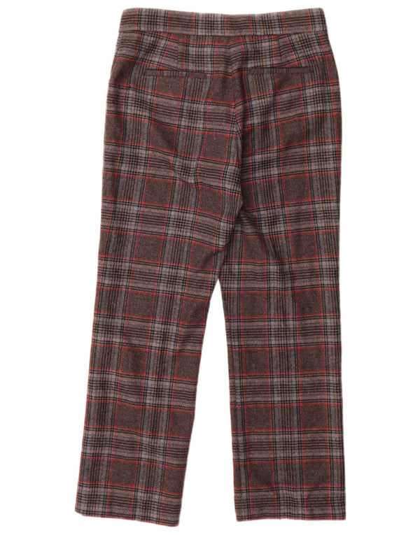 Max & Co. Womens Straight Casual Trousers UK 8 Small W26 L30 Grey Check