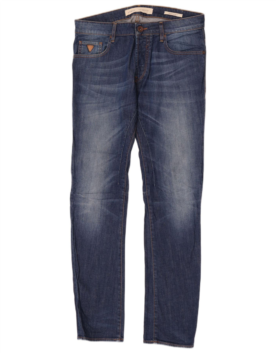 Guess Mens Slim Jeans W32 L34 Blue Cotton