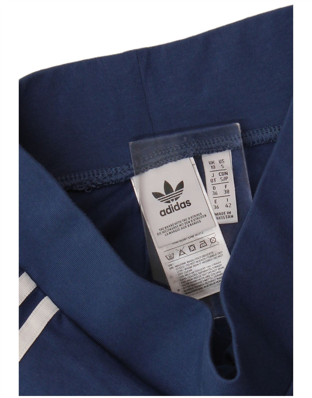 ADIDAS Womens Leggings UK 10 Small  Navy Blue Cotton