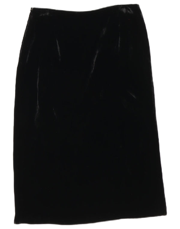 Aspesi Womens High Waist Velvet Midi Skirt IT 46 Large W30 Black