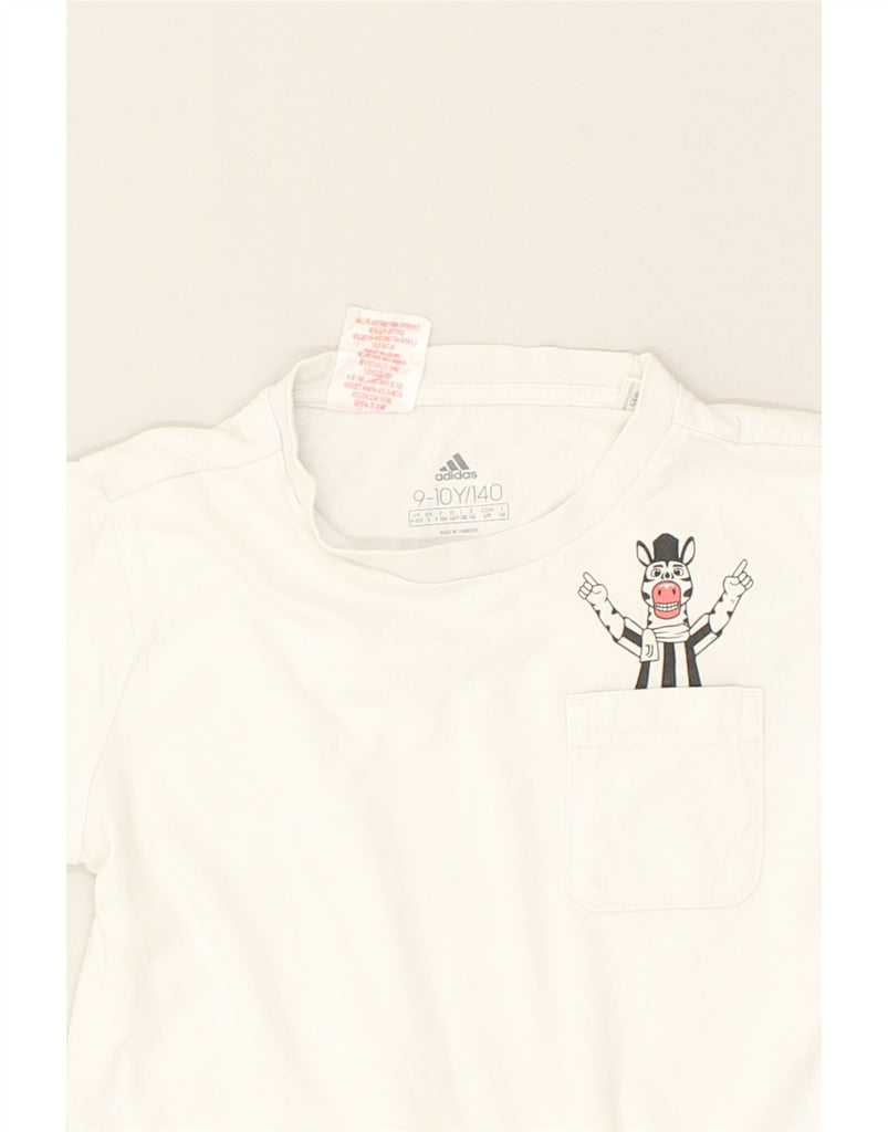 ADIDAS Boys T-Shirt Top 9-10 Years Off White Cotton | Vintage Adidas | Thrift | Second-Hand Adidas | Used Clothing | Messina Hembry 