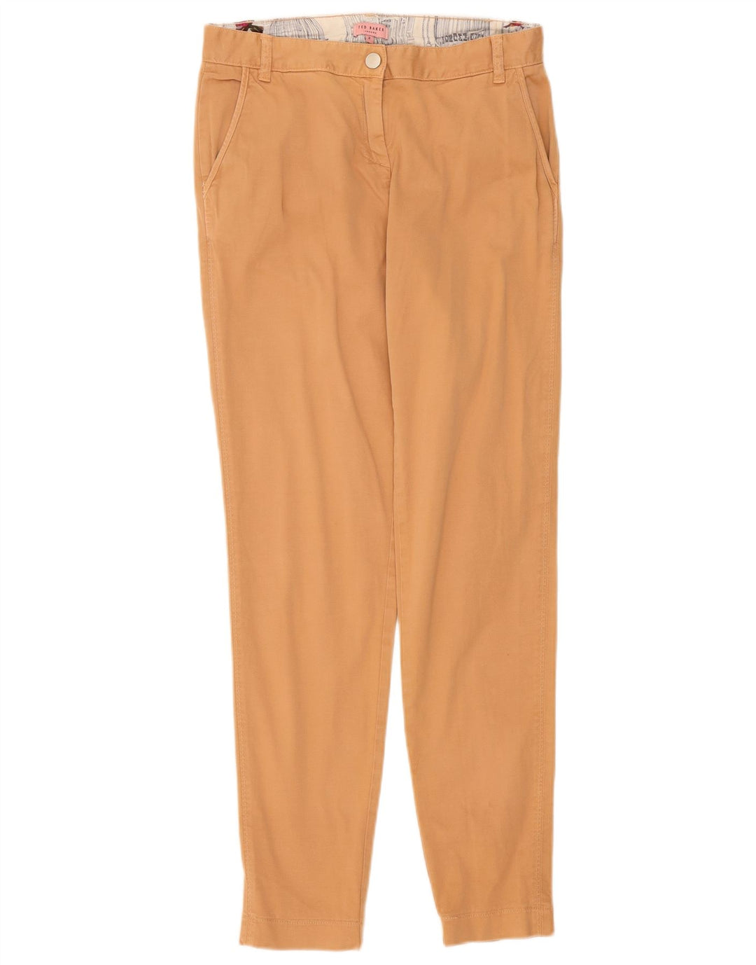 Ted Baker Womens Slim Chino Trousers Size 2 Small W30 L31 Beige Cotton