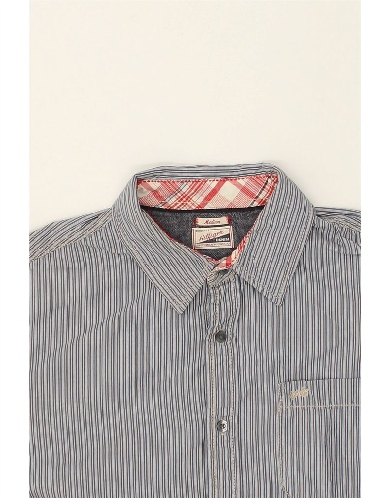 TOMMY HILFIGER Mens Shirt Medium Grey Pinstripe Cotton | Vintage Tommy Hilfiger | Thrift | Second-Hand Tommy Hilfiger | Used Clothing | Messina Hembry 