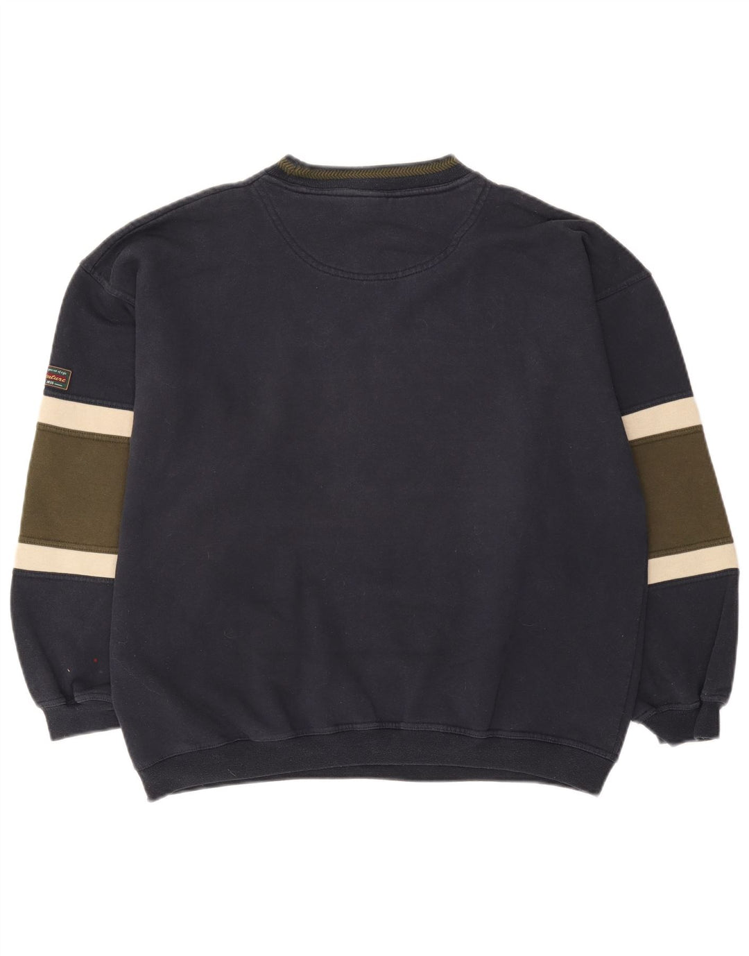 Canda Mens Graphic Sweatshirt Jumper Large Navy Blue Colourblock Cotton