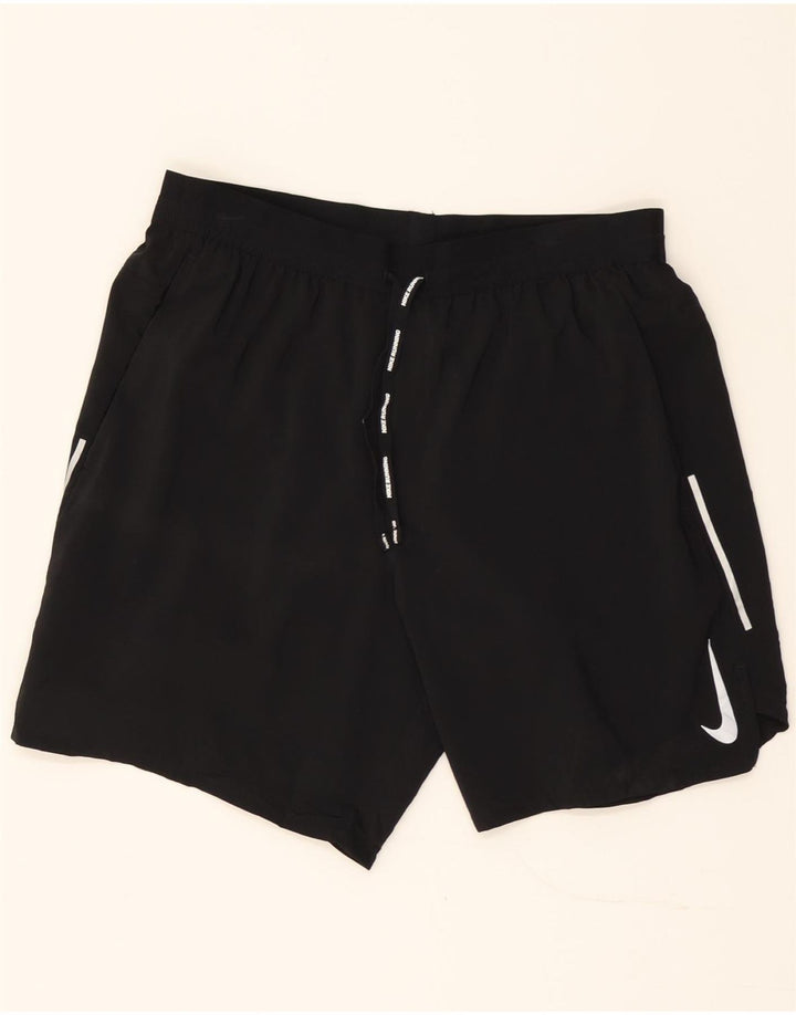 NIKE Womens Graphic Sport Shorts Medium Black Polyester Vintage Nike and Second-Hand Nike from Messina Hembry 