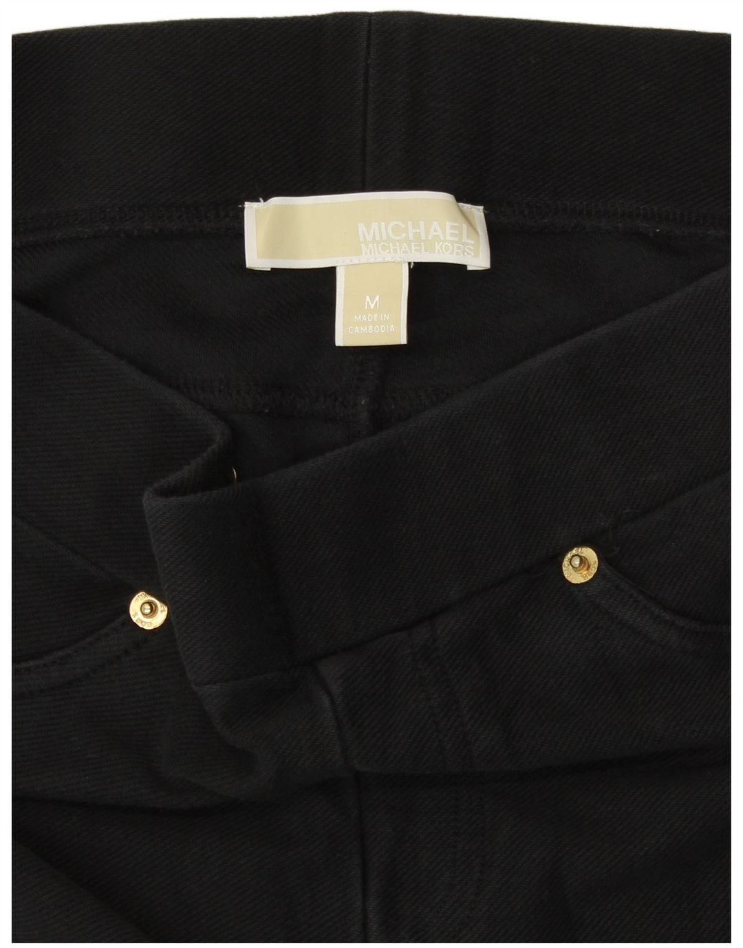 Michael Kors Womens Leggings UK 14 Medium Black Cotton